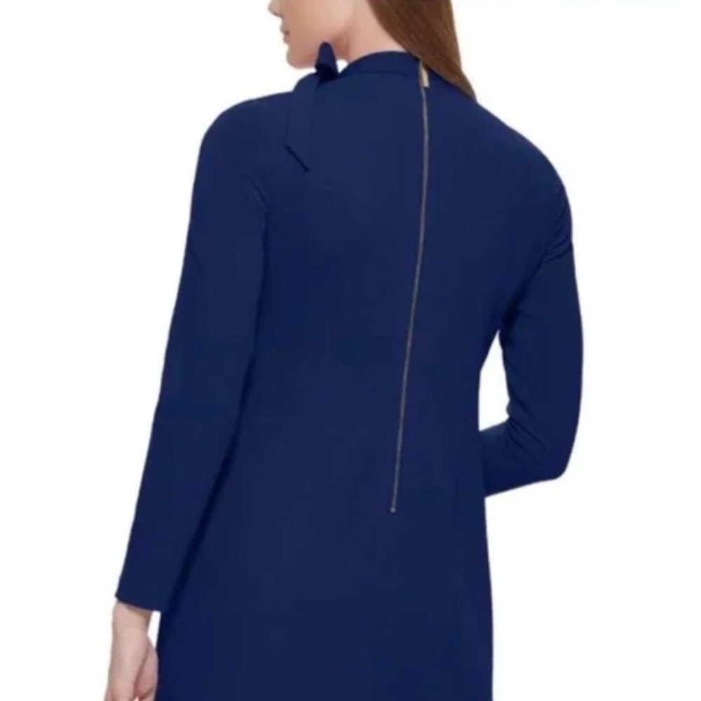 Calvin Klein - Navy Bow Dress - Like New - Picture 2 of 5